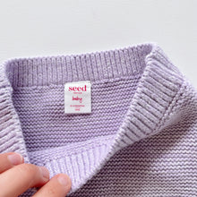 Load image into Gallery viewer, Seed Knit Footed Pants Lilac Marle (0-3m)
