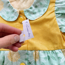 Load image into Gallery viewer, Gorgeous Handmade Floral Dress Mint Green / Yellow NEW (9-12m)
