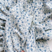 Load image into Gallery viewer, Nature Baby Merino Swaddle Blue Floral (80cm x 80cm)
