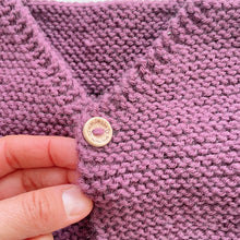 Load image into Gallery viewer, Handmade Wool Cardigan Burgundy (0-3m)
