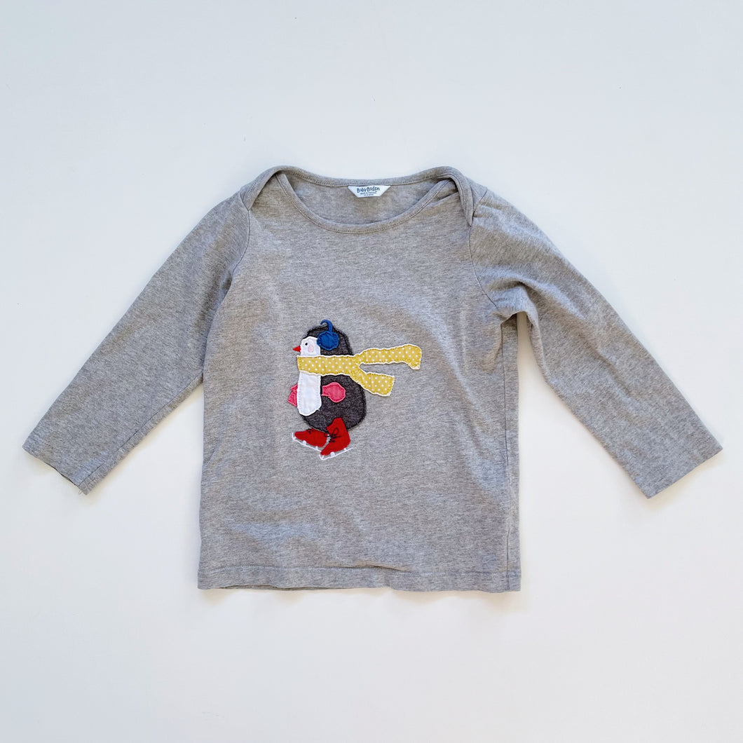 Baby Boden Pinguin L/S Top Grey (18-24m)