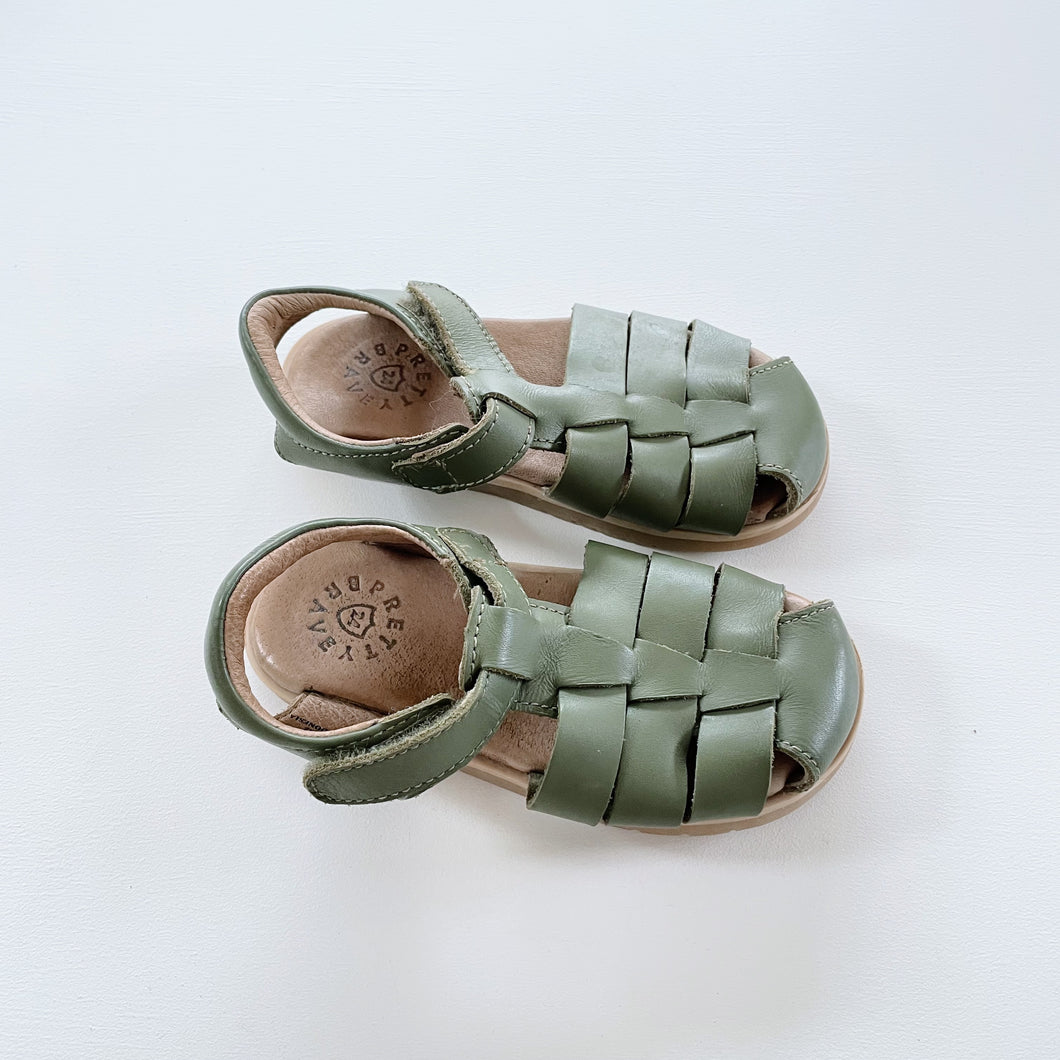 Pretty Brave Velcro Green Leather Sandals (EU24)