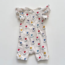 Load image into Gallery viewer, Nature Baby Romper Colourful Pansy Print (3-6m)
