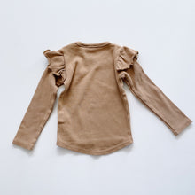 Load image into Gallery viewer, Jamie Kay Organic Rib Flutter Top L/S Tan (6-12m)

