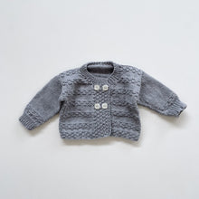 Load image into Gallery viewer, Gorgeous Handmade Lambswool Cardigan Grey (newborn)
