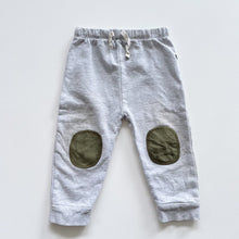 Load image into Gallery viewer, Burrow &amp; Bee Organic Trackies Grey/Green Patch (2y)

