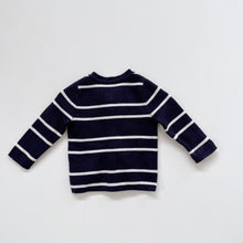Load image into Gallery viewer, Baby Gap Cotton Knit Cardigan Navy Stripes (6-12m)
