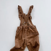 Load image into Gallery viewer, Brown Cord Frilly Overalls (6y)

