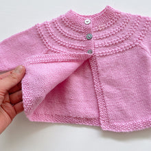 Load image into Gallery viewer, Cute Handmade Lambswool Cardigan Pink (0-3m)
