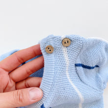 Load image into Gallery viewer, Knitted Tee + Shorts Set Blue Stripes (2y)
