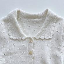 Load image into Gallery viewer, Stunning Handmade Lambswool Knit Cardigan Cream (2y)
