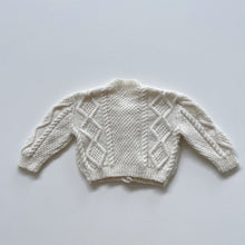 Load image into Gallery viewer, Stunning Handmade Lambswool Cardigan Cream (0-3m)
