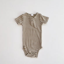 Load image into Gallery viewer, Jamie Kay Organic Rib Bodysuit Green Stripes (2y)
