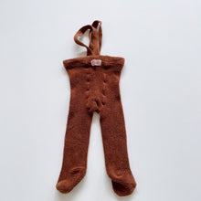 Load image into Gallery viewer, Silly Sila&#39;s Organic Teddy Footed Tights Cinnamon (52-56 /3-6m)
