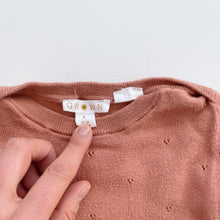 Load image into Gallery viewer, Grown Organic Cotton Knit L/S Romper Salmon (1y)
