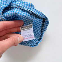 Load image into Gallery viewer, Handmade Blue Gingham Flares (1-2y)
