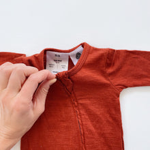 Load image into Gallery viewer, BABU Footless Merino Onesie Rust NWOT (newborn)
