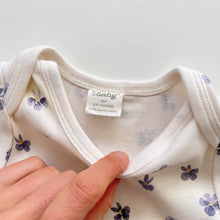 Load image into Gallery viewer, Nature Baby Bodysuit Pressed Pansy Print (3-6m)

