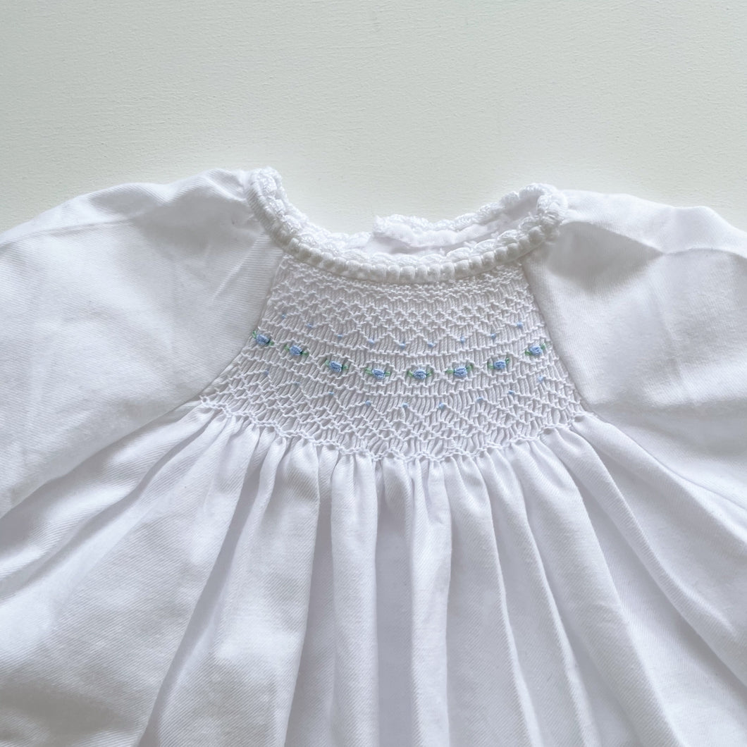 Gorgeous Smocked Cotton Christening Dress (3-6m)