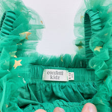 Load image into Gallery viewer, Confetti Kidz Green/Gold Star Tulle Dress (6-12m)
