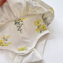 Load image into Gallery viewer, Wilson &amp; Frenchy Organic Romper Yellow Floral (3-6m)
