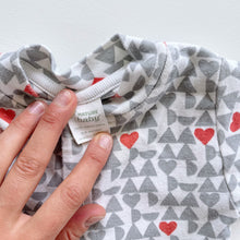 Load image into Gallery viewer, Nature Baby Organic All-In-One Grey/Red Hearts (0-3m)
