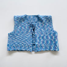 Load image into Gallery viewer, Handmade Wool Vest Blue Marble (2-3y)
