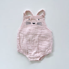 Load image into Gallery viewer, Seed Cat Muslin Romper Pink (3-6m)
