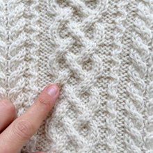 Load image into Gallery viewer, Handmade Wool Cable Knit Fishermans Jumper Cream (10y)
