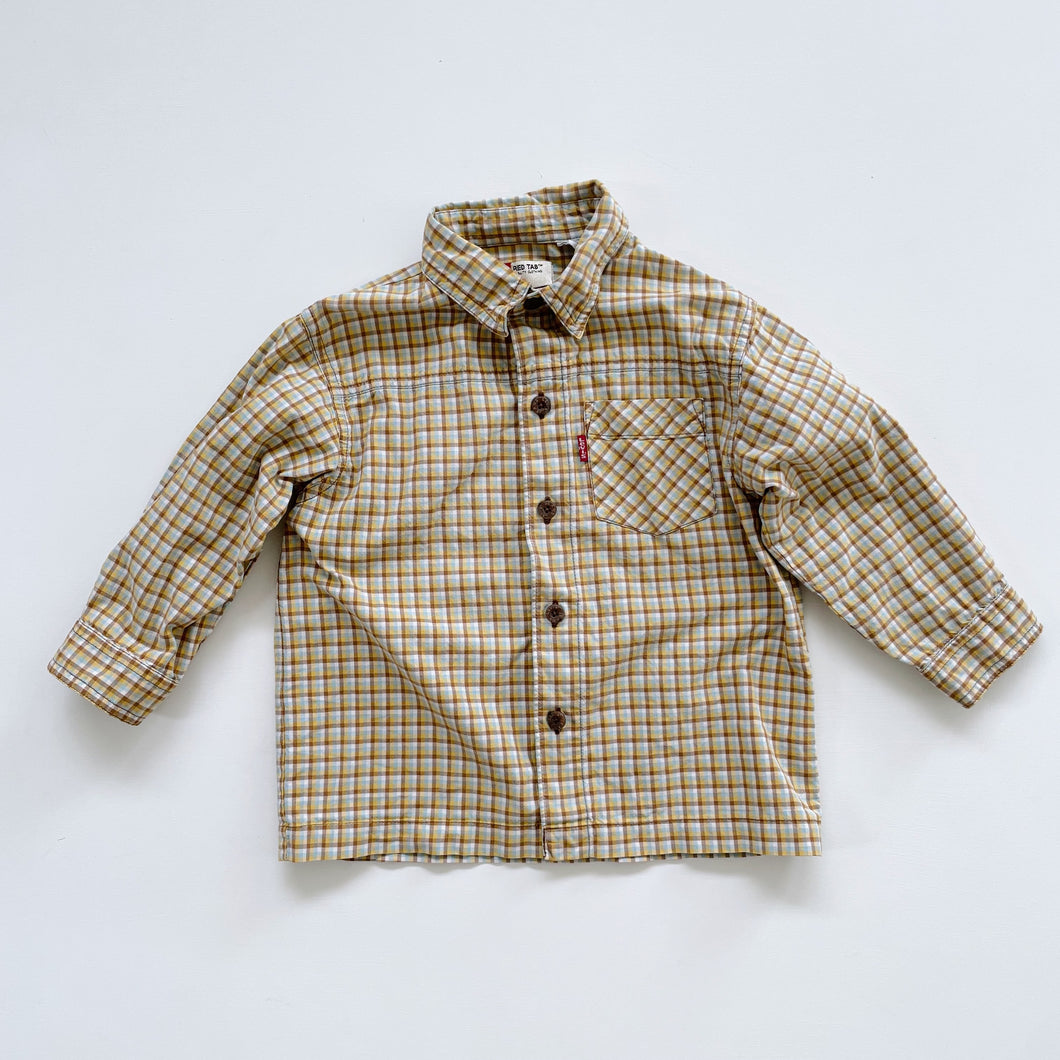 Vintage Levi's Red Tab Shirt Yellow/Blue/Brown Check (3y)