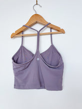 Load image into Gallery viewer, Lululemon Lilac Crop Built-in Bra Racer Back  (Tagged Lulu 4 = women XS fits like S)
