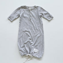 Load image into Gallery viewer, Nature Baby Organic Sleeping Gown Grey Stripes (0-3m)
