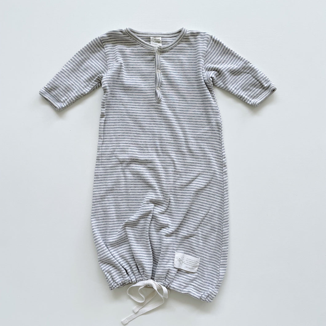 Nature Baby Organic Sleeping Gown Grey Stripes (0-3m)