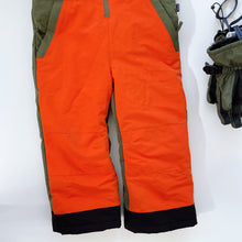 Load image into Gallery viewer, XTM Rugrats II Kids One Piece Snow Suit Green/Orange + Gloves (4y)
