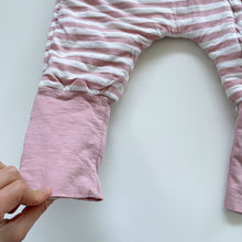 Load image into Gallery viewer, Woolbabe Org Cotton/Merino Sleeveless Sleeping Suit Pink Stripes Duvet Weight (3y)

