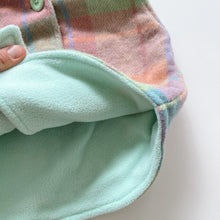 Load image into Gallery viewer, Handmade Wool Hooded Blanket Vest Candy Floss Check (12-18m)
