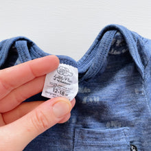 Load image into Gallery viewer, Little Flock of Horrors L/S Merino Bodysuit Blue *small flaw (12-18m)
