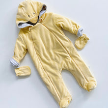 Load image into Gallery viewer, JoJo Maman Bébé Yellow Duck  Cosy Zip-Up Pramsuit (9-12m)
