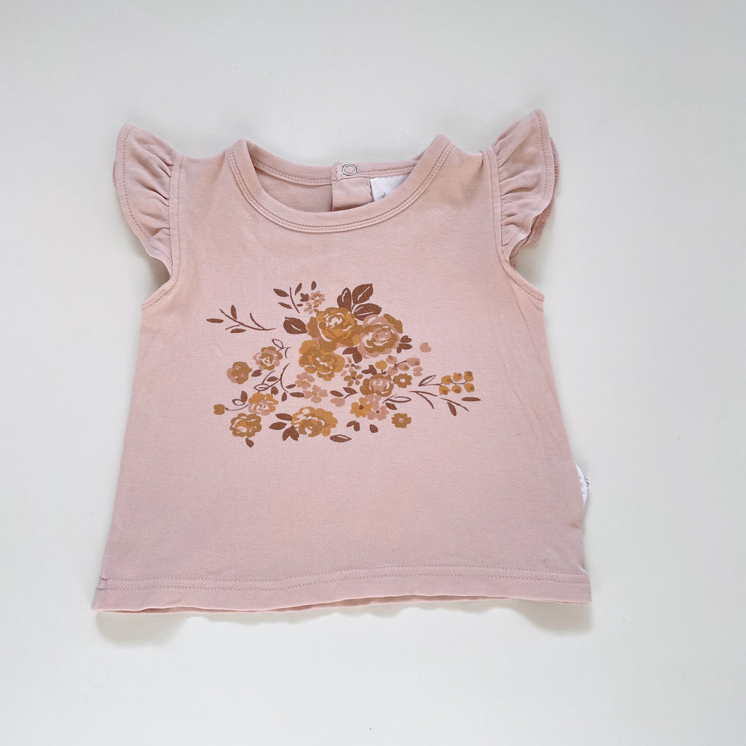 Aster & Oak Pink Floral Organic Tee (6-12m)