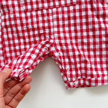 Load image into Gallery viewer, Teeny Weeny Red Gingham Shortalls NEW (6-12m)
