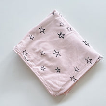 Load image into Gallery viewer, Burrow &amp; Be Organic Large Swaddle Pink Stars (120cm x 120cm)
