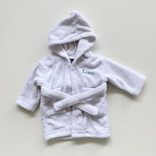 Load image into Gallery viewer, "Liam" Embroidered Bath Robe White (6-12m)

