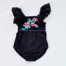 Load image into Gallery viewer, Coco and Ginger Embroidered Romper Black (2y)
