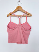 Load image into Gallery viewer, Lululemon Pink Crop Built-in Bra Racer Back  (Lulu 4 = women XS)
