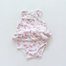 Load image into Gallery viewer, Wilson &amp; Frenchy Organic Romper Pink Leaves (6-12m)
