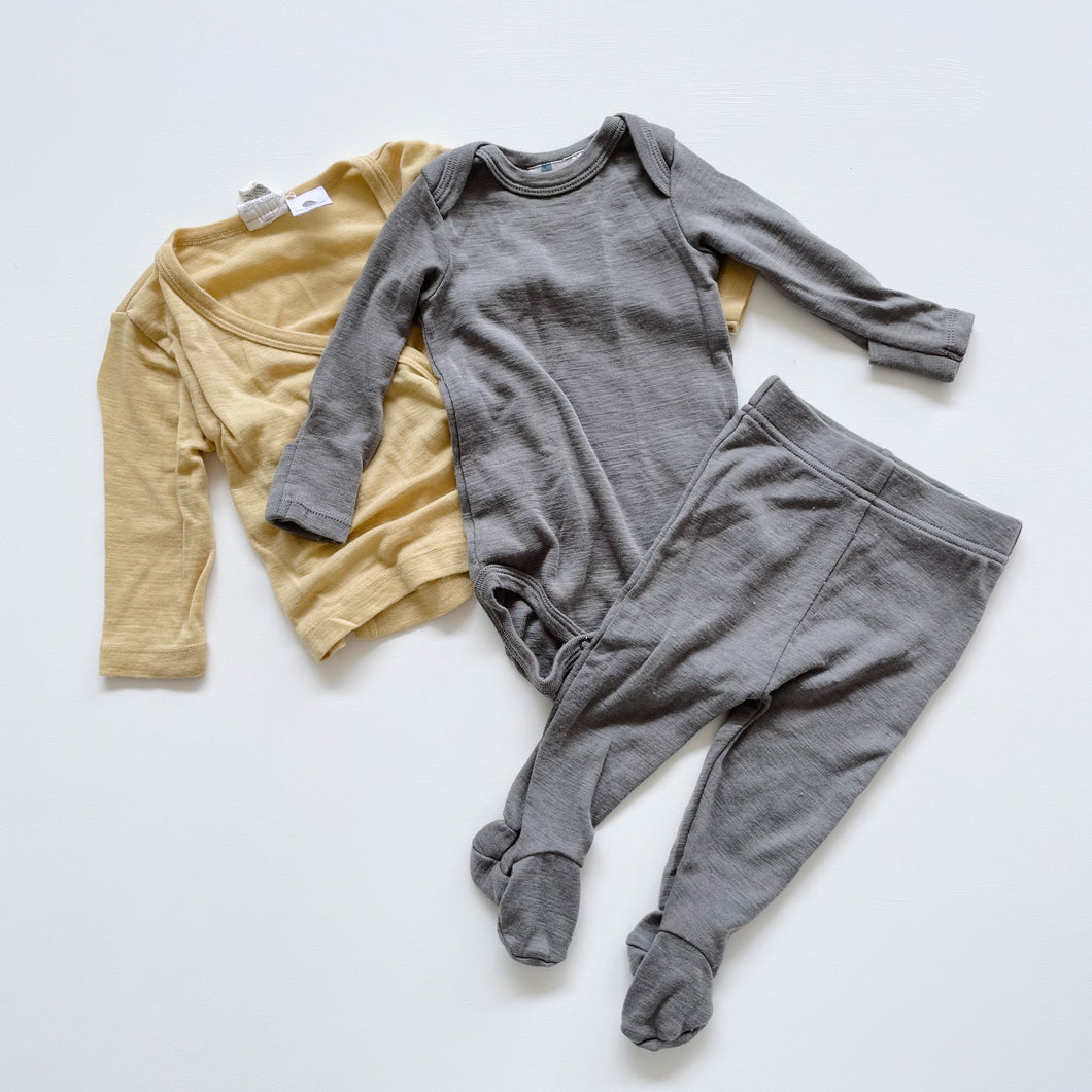 Merino Baby Bundle Green/Yellow 3x (3-6m)