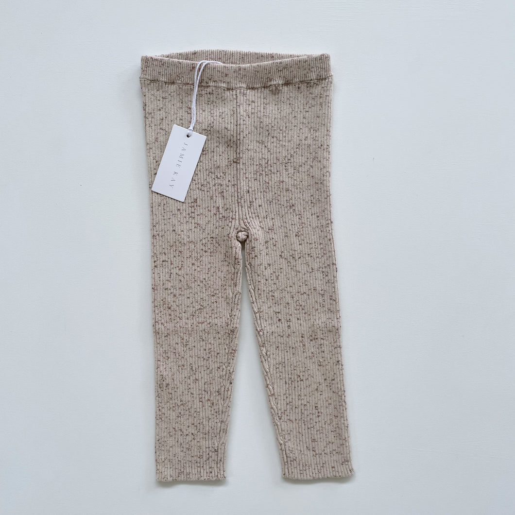 Jamie Kay Fine Ribbed Knit Pants Beach Fleck NEW (2y)