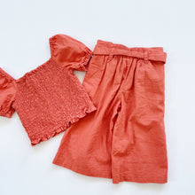 Load image into Gallery viewer, Seed Shirred Top + Pants Set Linen/Cotton Orange (3y)
