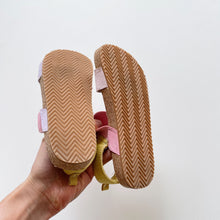 Load image into Gallery viewer, H&amp;M Pink/Yellow/White Velcro Sandals (EU30/US12.5)
