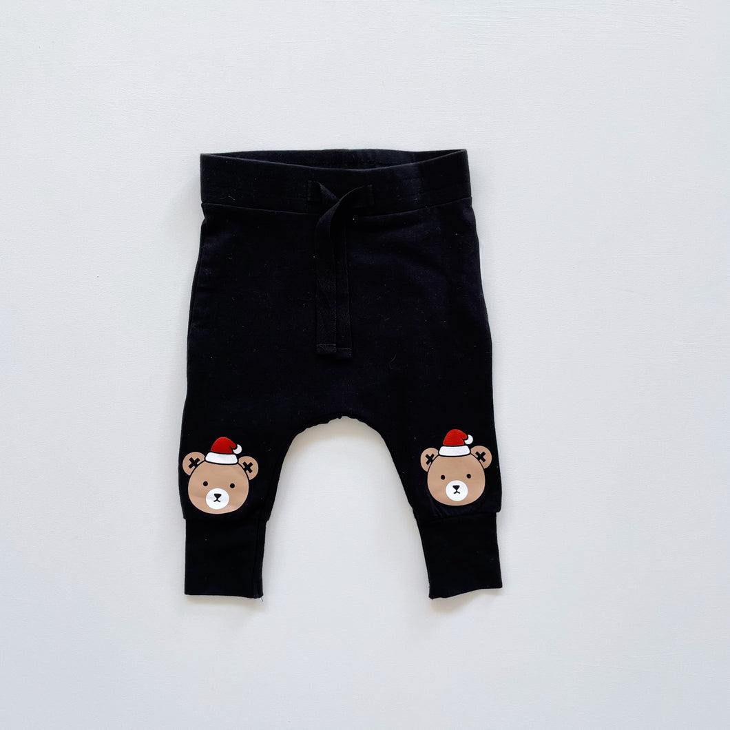HUX Organic Santa Bear Drop Crotch Pants (0-3m)